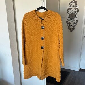 Women's Mustard Sweater Coat